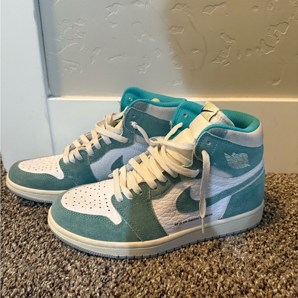 Nike Air Jordan 1 High Turbo Green and White